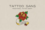 Tattoo Sans traditional tattoo script font by Out of Step Font Company