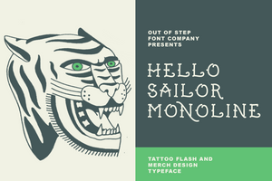 Hello Sailor Monoline Regular released - old school traditional tattoo font