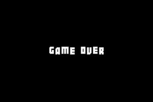 Game Over screen featuring Botsmatic font by Out of Step Font Company