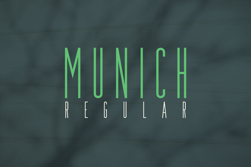 Munich Regular Condensed Film Poster Font by Out of Step Font Company