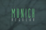 Munich Regular Condensed Film Poster Font by Out of Step Font Company