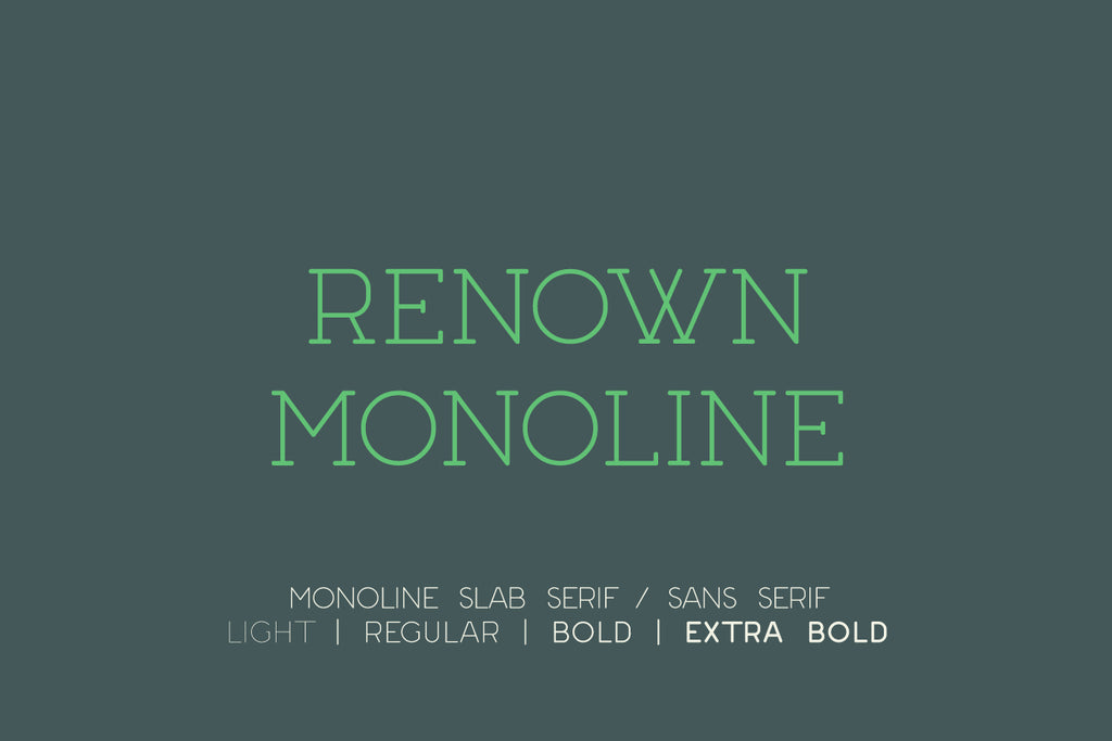 Renown Monoline Slab Serif Sans Serif font by Out of Step Font Company