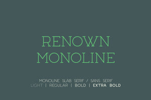 Renown Monoline Slab Serif Sans Serif font by Out of Step Font Company