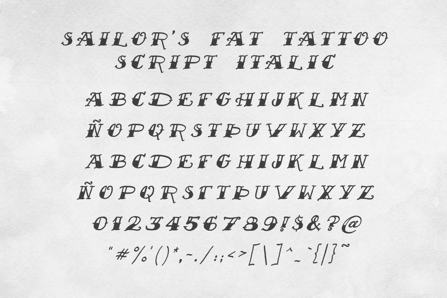 Sailor's Fat Tattoo Script