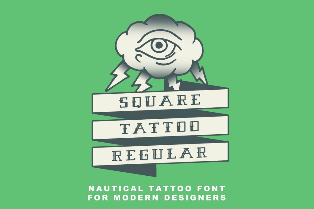 Square Tattoo Regular modern nautical sailor tattoo font by Out of Step Font Company