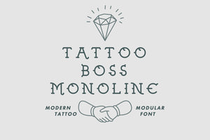 Tattoo Boss Monoline modern modular font by Out of Step Font Company
